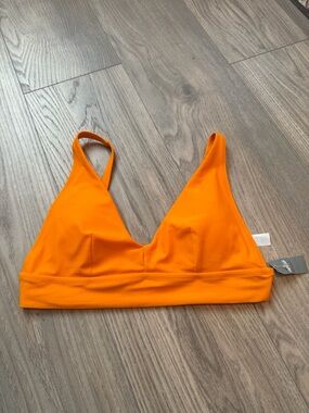 Aerie Orange V-Neck Bikini Top - Size Medium